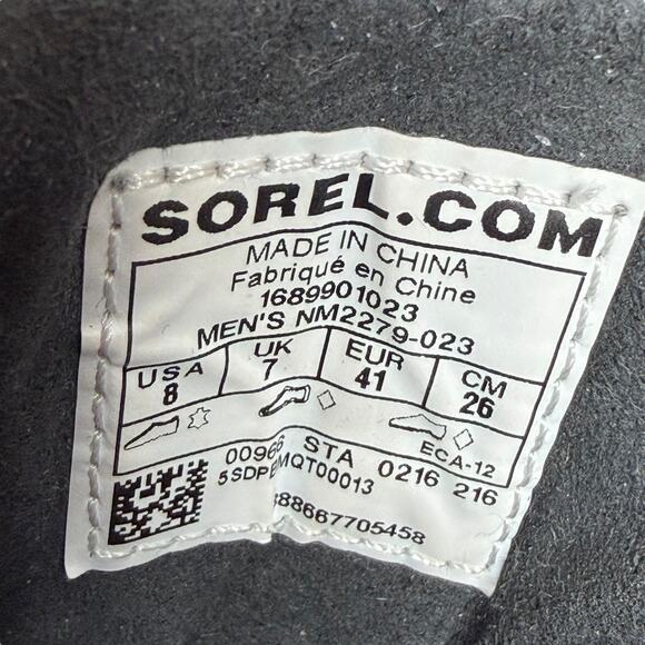 Sorel Men\'s Sz 8 Madson Gray Distressed Leather Wingtip Boots Lace Up Lug Sole main image 9